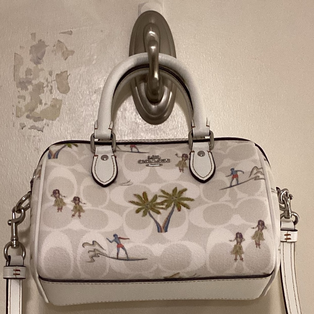 Coach Mini Rowan Crossbody In Signature Canvas With Hula Print - Picture 7 of 16